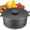 MOA Gietijzeren Braadpan - Inhoud 4,75 Liter - 26CM - Rond - Alle Warmtebronnen - Ook Voor Inductie - Gewicht 5,8 Kg - Zwart - MOAMC26B -Keuken Verkoop 1200x1069 4