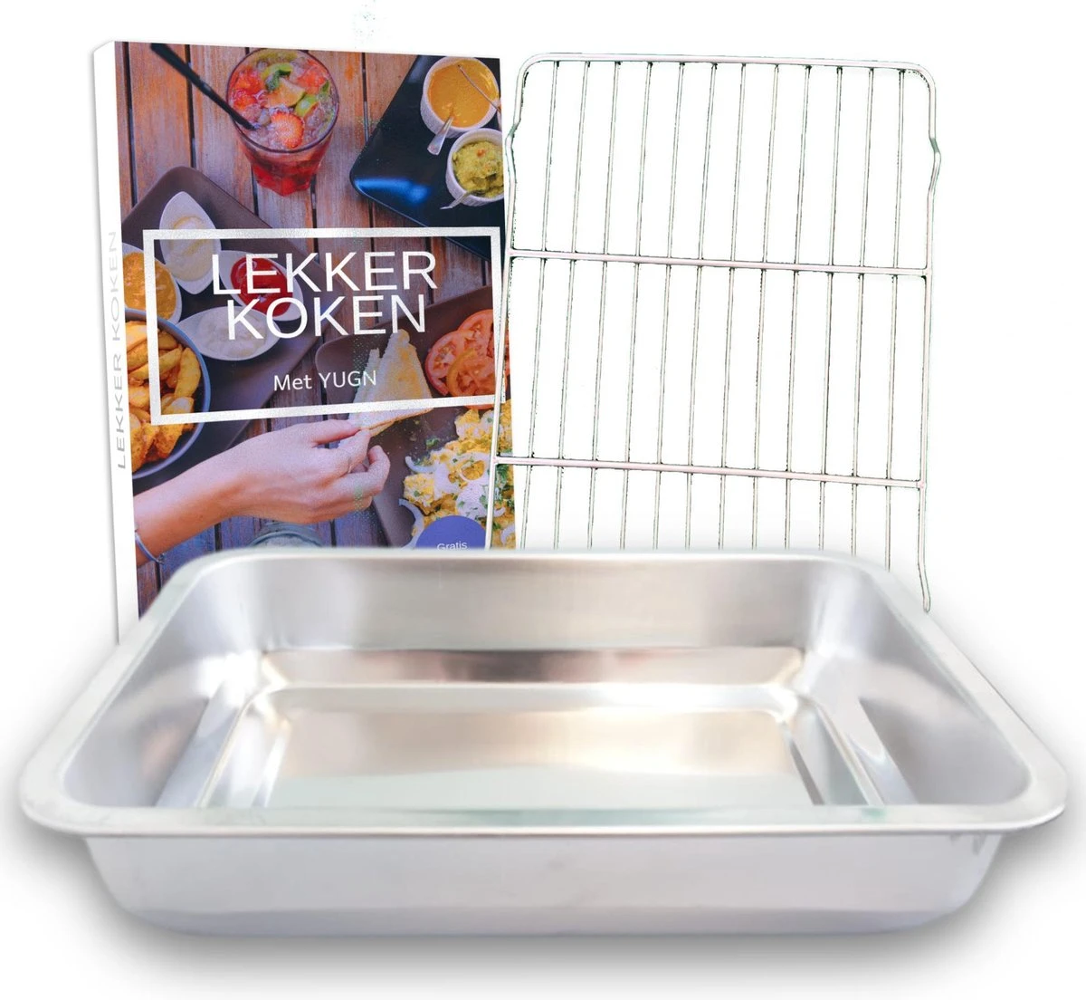 YUGN Braadslede Ovenschaal Braadslee Oven - Braadslede Met Rooster Voor Ovengerechten - Roestvrijstaal En 40x30x7CM - Cadeau Tip 3 YUGN Braadslede Ovenschaal Braadslee Oven - Braadslede Met Rooster Voor Ovengerechten - Roestvrijstaal En 40x30x7CM - Cadeau Tip