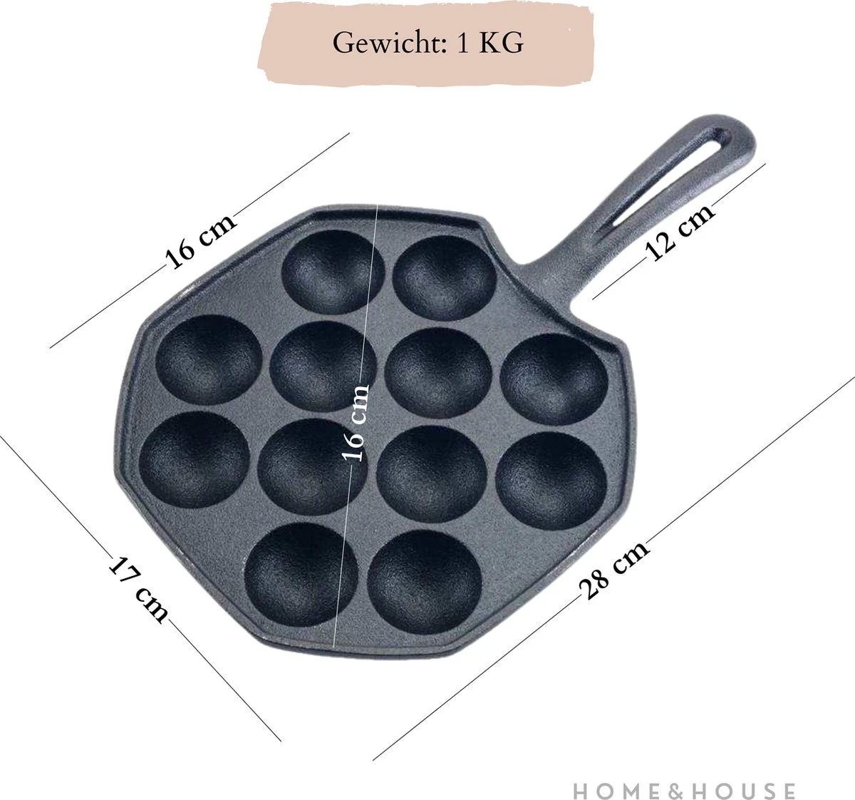 Home&House Poffertjespan Set - Zwart - Poffertjesmaker - Inductie - Gas - Poffertjes - Prik Vork - Kwast - Gietijzer - Poffertjesplaat - Poffertjespannen 5 Home&House Poffertjespan Set - Zwart - Poffertjesmaker - Inductie - Gas - Poffertjes - Prik Vork - Kwast - Gietijzer - Poffertjesplaat - Poffertjespannen - Afbeelding 3