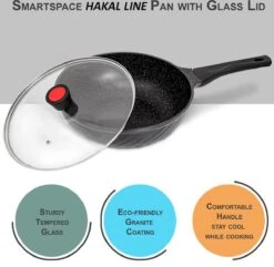 Marble Coating Wokpan Inductie - Met Glazen Deksel - Zwart - 30 Cm 15 Marble Coating Wokpan Inductie - Met Glazen Deksel - Zwart - 30 Cm -Keuken Verkoop 1200x1169 1