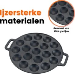 Kicinn Poffertjespan - Poffertjesmaker - Poffertjespan Inductie - Ø 24 Cm - 19 Poffertjes - Inclusief Handvaten -Keuken Verkoop 1200x1177 2
