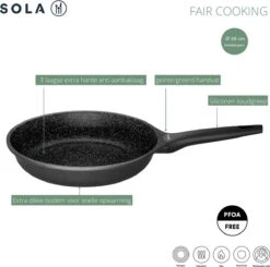 Sola Koekenpan Fair Cooking - Ø 28 Cm - Zwart/wit - Aluminium - Antiaanbaklaag 19 Sola Koekenpan Fair Cooking - Ø 28 Cm - Zwart/wit - Aluminium - Antiaanbaklaag -Keuken Verkoop 1200x1189 1
