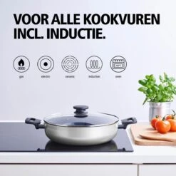 BRABANTIA INDU+ Hapjespan - Keramische Antiaanbaklaag - Met Deksel - Ø 28 Cm - Inductie - Pfas Vrij 14 BRABANTIA INDU+ Hapjespan - Keramische Antiaanbaklaag - Met Deksel - Ø 28 Cm - Inductie - Pfas Vrij -Keuken Verkoop 1200x1200 587