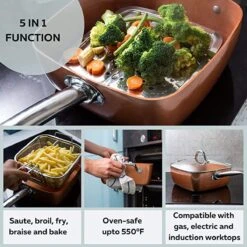 Nuovva Koperen Frituurpan, Met Diepe Zijkanten & Deksel 18 Nuovva Koperen Frituurpan, Met Diepe Zijkanten & Deksel -Keuken Verkoop 1200x1200 910