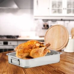 Relaxdays Braadslede Met Rooster - Edelstaal - Ovenschaal - Braadpan - Braadslee - Zilver - L 13 Relaxdays Braadslede Met Rooster - Edelstaal - Ovenschaal - Braadpan - Braadslee - Zilver - L -Keuken Verkoop 1200x1200 993