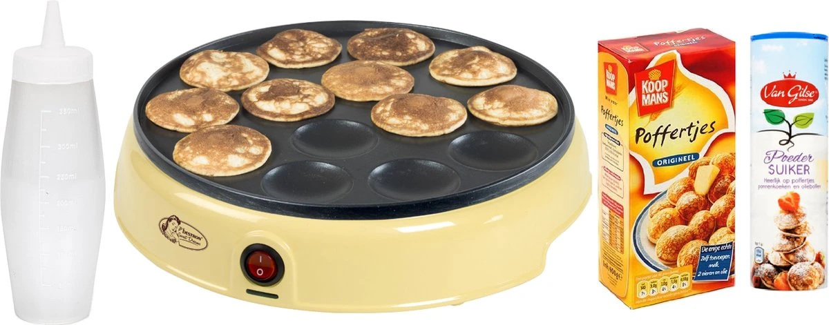 Bestron Elektrische Poffertjespan Cadeauset Compleet 3 Bestron Elektrische Poffertjespan Cadeauset Compleet