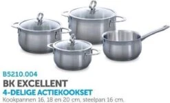 BK Excellent Pannenset - 4-delig - RVS - Inductie -Keuken Verkoop 1200x730