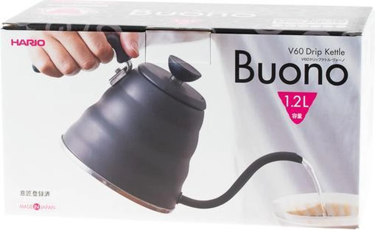 Hario V60 Buono Waterketel 1,2 Liter - Zwart 7 Hario V60 Buono Waterketel 1,2 Liter - Zwart - Afbeelding 5
