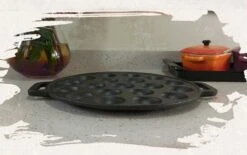 YUGN BLACK Poffertjespan Poffertjesmaker 6 Delige Set - 19 Poffertjes Incl Doseerfles Kwast Poffertjesvork Siliconen Ovenwanten - Platte Onderkant Poffertjespan Inductie Poffertjespan Elektrisch - Cadeau Tip -Keuken Verkoop 1200x751