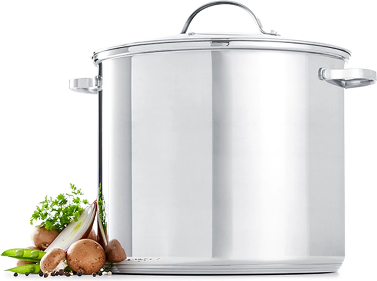 Deski Soeppan 10 Liter - 26 Cm Diameter - Met Glazen Deksel - RVS 3 Deski Soeppan 10 Liter - 26 Cm Diameter - Met Glazen Deksel - RVS