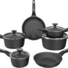 Merkloos Luxe 10 Delige Pannenset - Voor Alle Warmtebronnen - Inductie -Glazen Deksel -Keuken Verkoop 1200x999