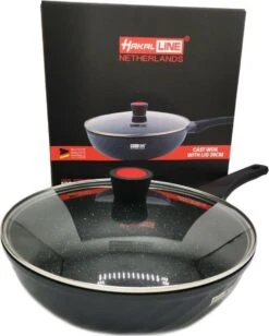 Marble Coating Wokpan Inductie - Met Glazen Deksel - Zwart - 30 Cm 16 Marble Coating Wokpan Inductie - Met Glazen Deksel - Zwart - 30 Cm -Keuken Verkoop 961x1200